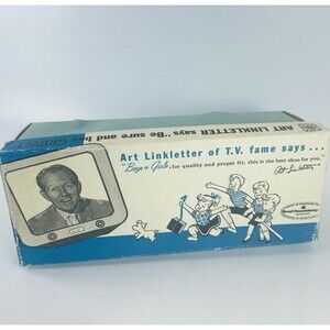Vintage 1950s Art Linkletter Grips Oxford Kid's Girls Shoes Advertising Box Only